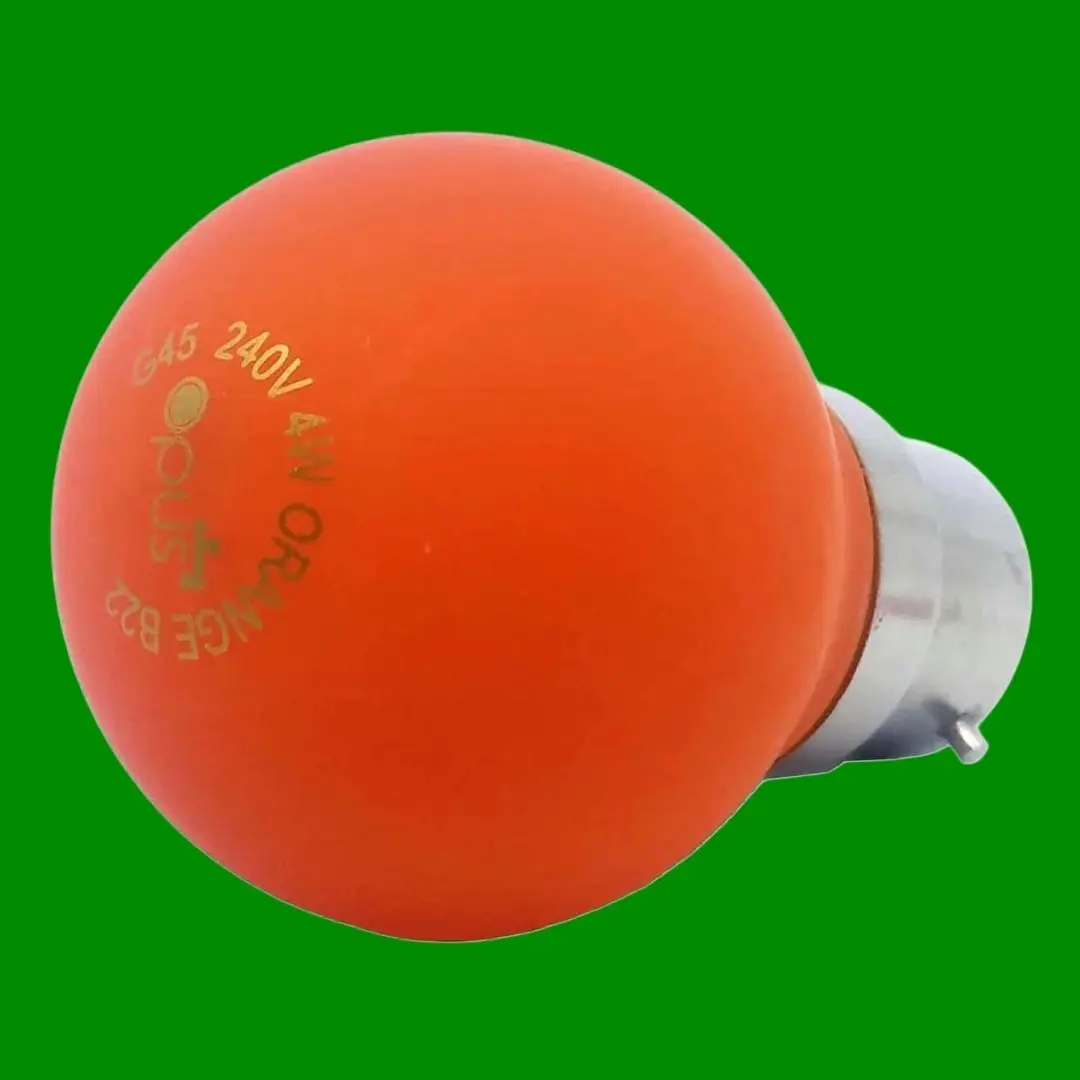 4x 4W Orange Coloured LED Party Golf Ball G45 Round Light Bulb B22 Bayonet Cap - image 4 | Free standard UK delivery included | Discount Quality Products