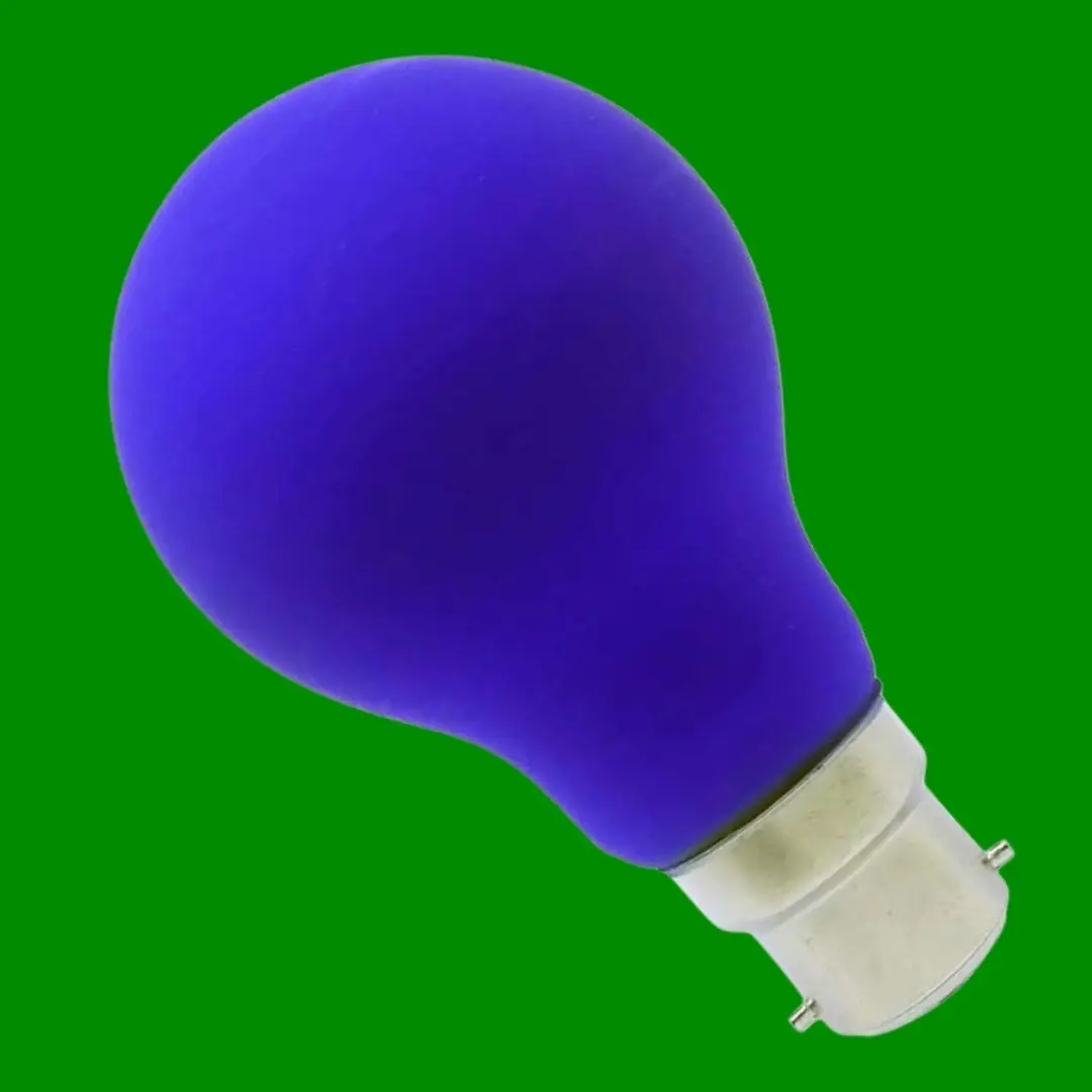 1x 4W LED Blue Light Bulb GLS A60 BC B22 Bayonet Low Energy Coloured Lamp - image 2 | Free standard UK delivery included | Discount Quality Products
