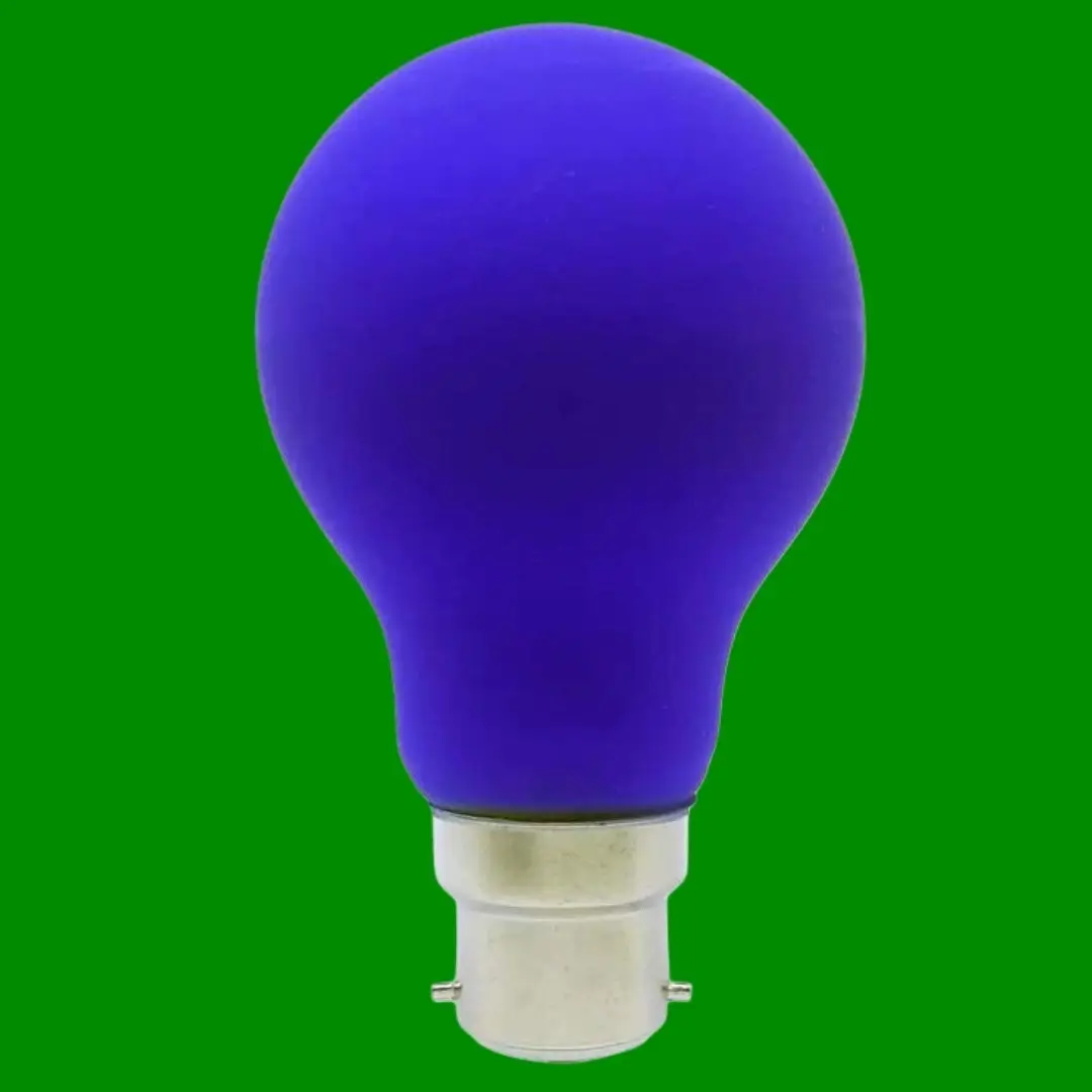 1x 4W LED Blue Light Bulb GLS A60 BC B22 Bayonet Low Energy Coloured Lamp - image 3 | Free standard UK delivery included | Discount Quality Products