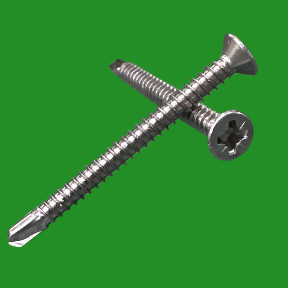 10x Pozi Countersunk Self Drilling Screws Metal, Wood Screw Fixings ST5.5 x 60mm