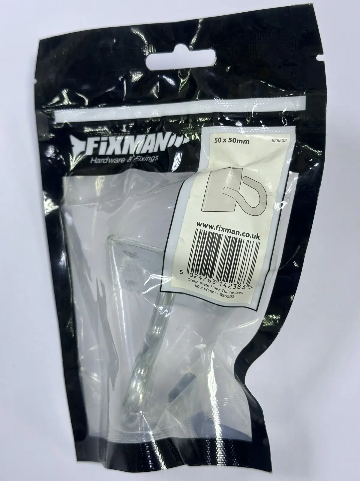 Fixman Multipurpose Galvanised Chain Plate Hook 50mm x 50mm, Washing Line Part - image 2 | Free standard UK delivery included | Discount Quality Products