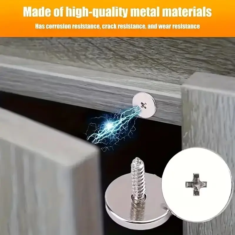 2x Magnetic Cabinet Door Catch Metal Cupboard Drawer Furniture Hidden Closure
