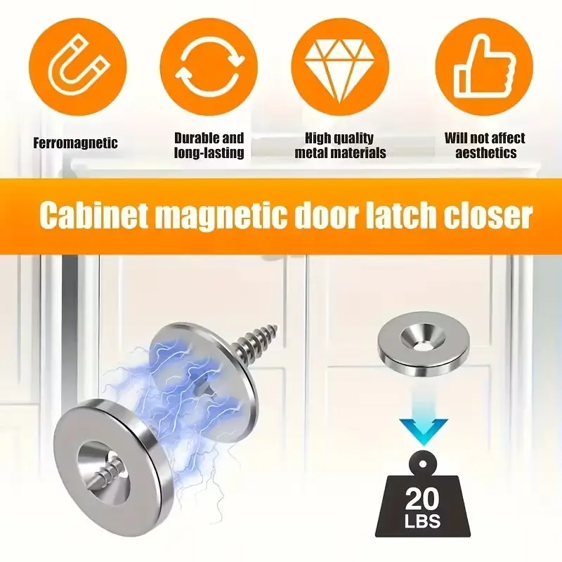 2x Magnetic Cabinet Door Catch Metal Cupboard Drawer Furniture Hidden Closure - image 7 | Free standard UK delivery included | Discount Quality Products