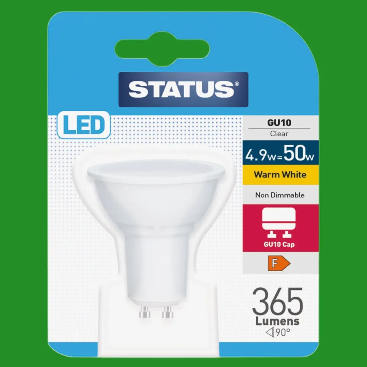 12x 4.9W (=50W) Clear LED GU10 Reflector Spot Light Bulbs 3000K 38 Degree Lamps