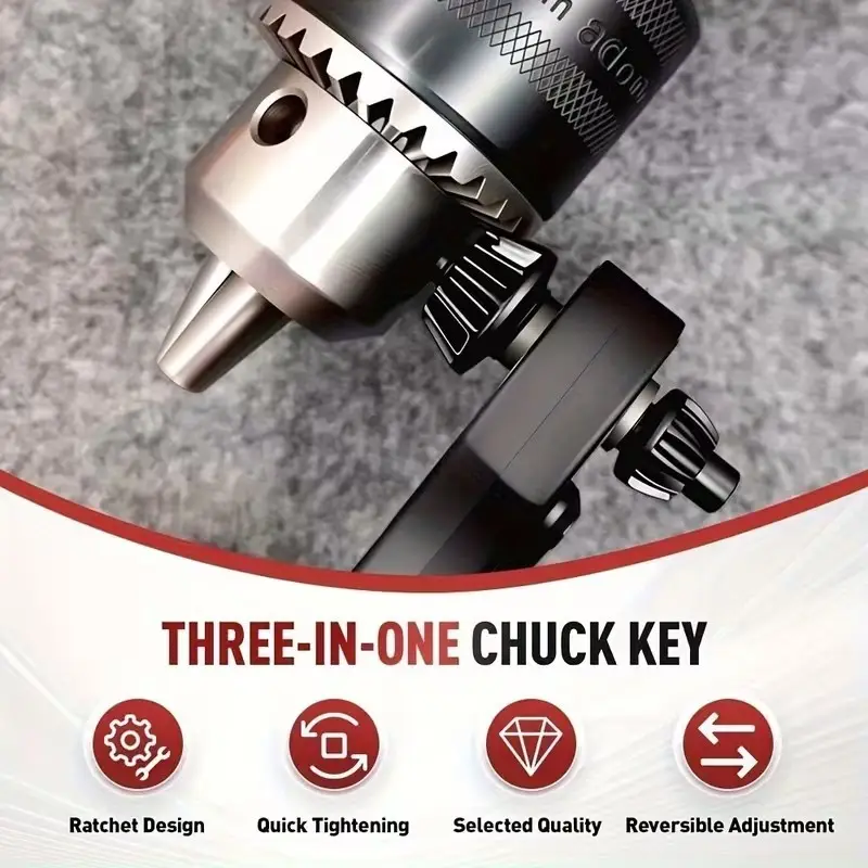 4Pcs Ratchet Drill Chuck Key Wrench Set 3-in-1 1/4" Hex Bit Holder DIY Tool - image 6 | Free standard UK delivery included | Discount Quality Products