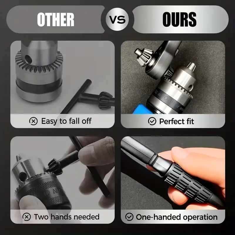 4Pcs Ratchet Drill Chuck Key Wrench Set 3-in-1 1/4" Hex Bit Holder DIY Tool - image 8 | Free standard UK delivery included | Discount Quality Products