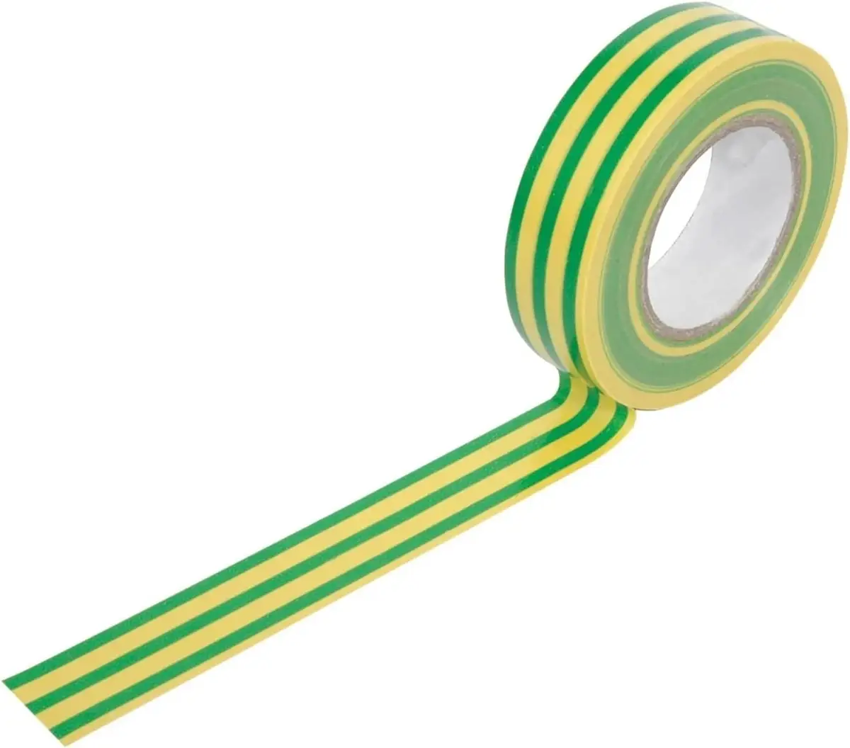 1x PVC Electrical Insulation Tape 19mm x 20m, Yellow &amp; Green, Flame Retardant