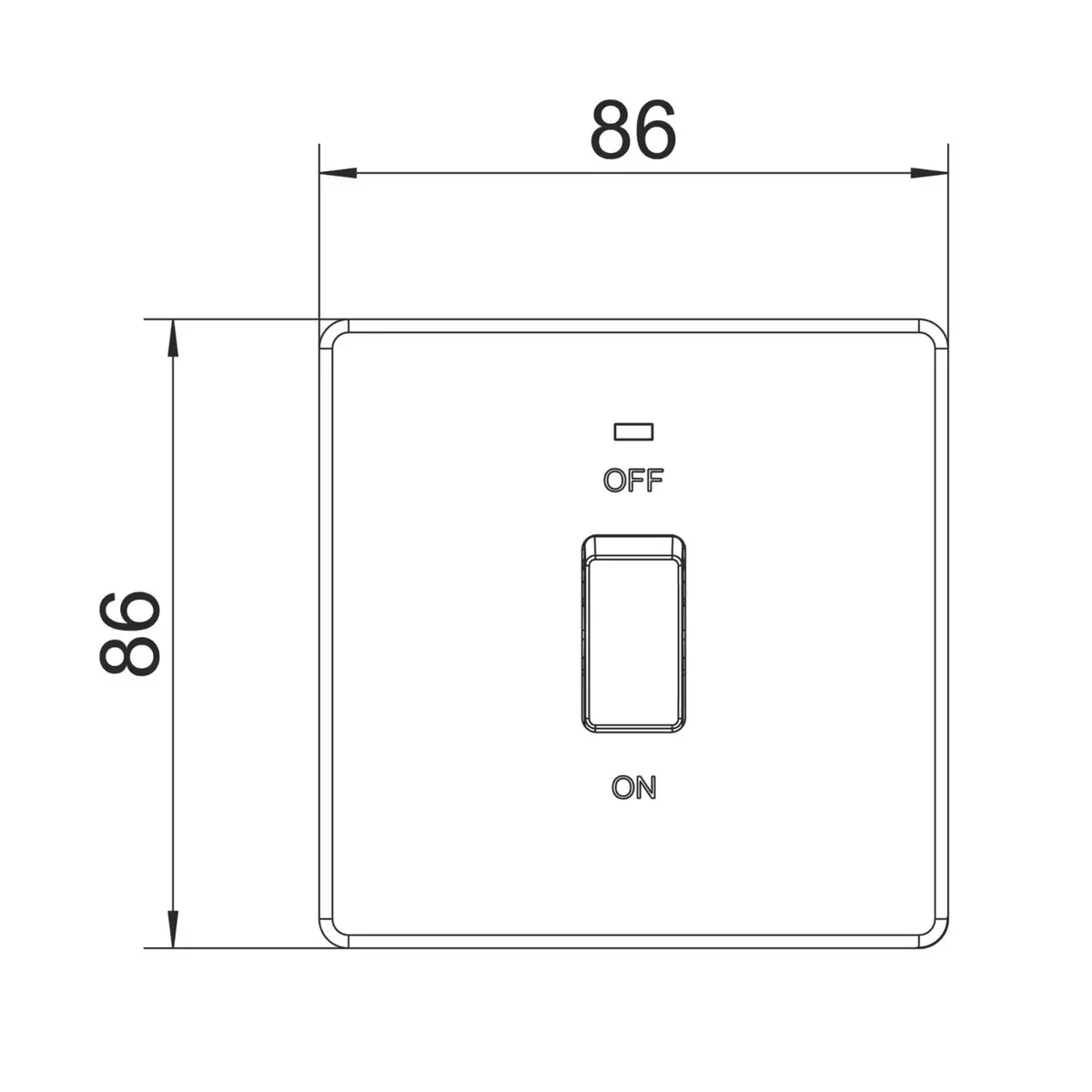 1-Gang Matt Black 45A Double Pole Cooker Oven Switch, LED, 250V, Flat Profile - image 6 | Free standard UK delivery included | Discount Quality Products