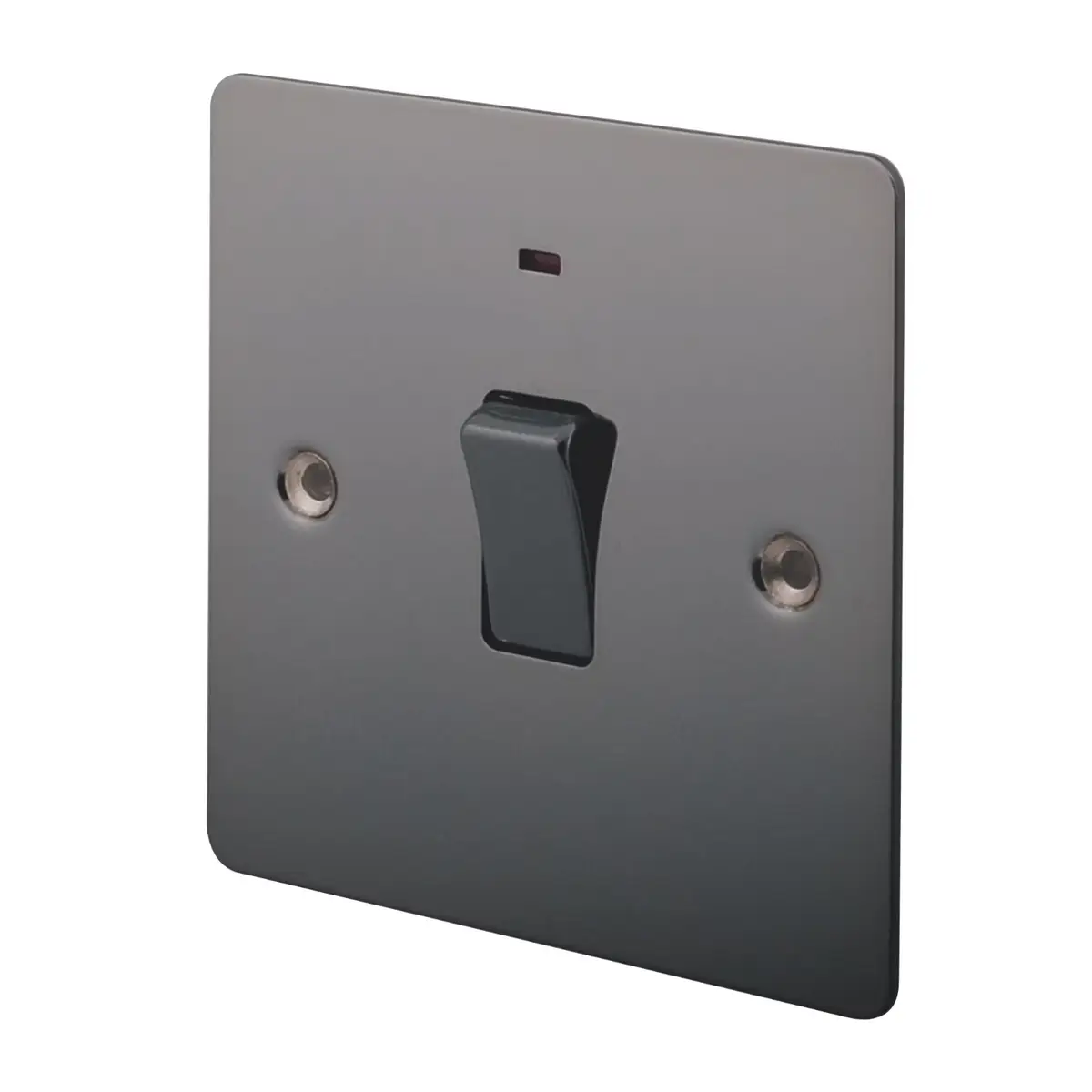 1-Gang Black Nickel 20A, Double Pole Switch, LED Indicator, 250V, Flat Profile