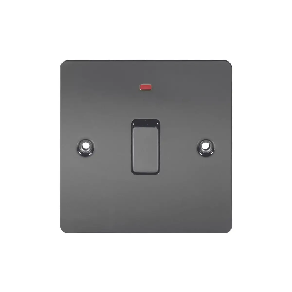 1-Gang Black Nickel 20A, Double Pole Switch, LED Indicator, 250V, Flat Profile - image 2 | Free standard UK delivery included | Discount Quality Products