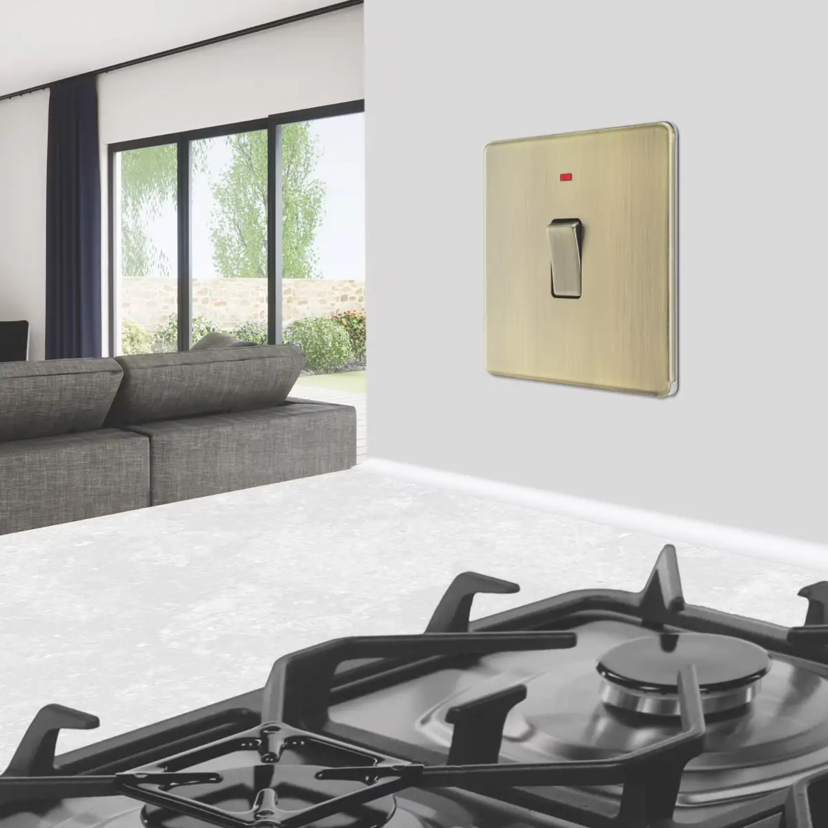 1-Gang Antique Brass 20A Double Pole Water Heater Switch, LED Indicator, 250V - image 6 | Free standard UK delivery included | Discount Quality Products