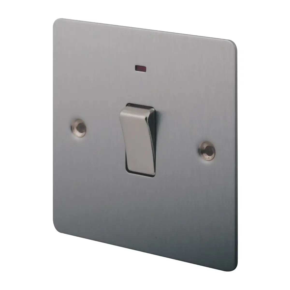 1-Gang Brushed Stainless Steel 20A Double Pole Switch, LED, 250V, Flat Profile