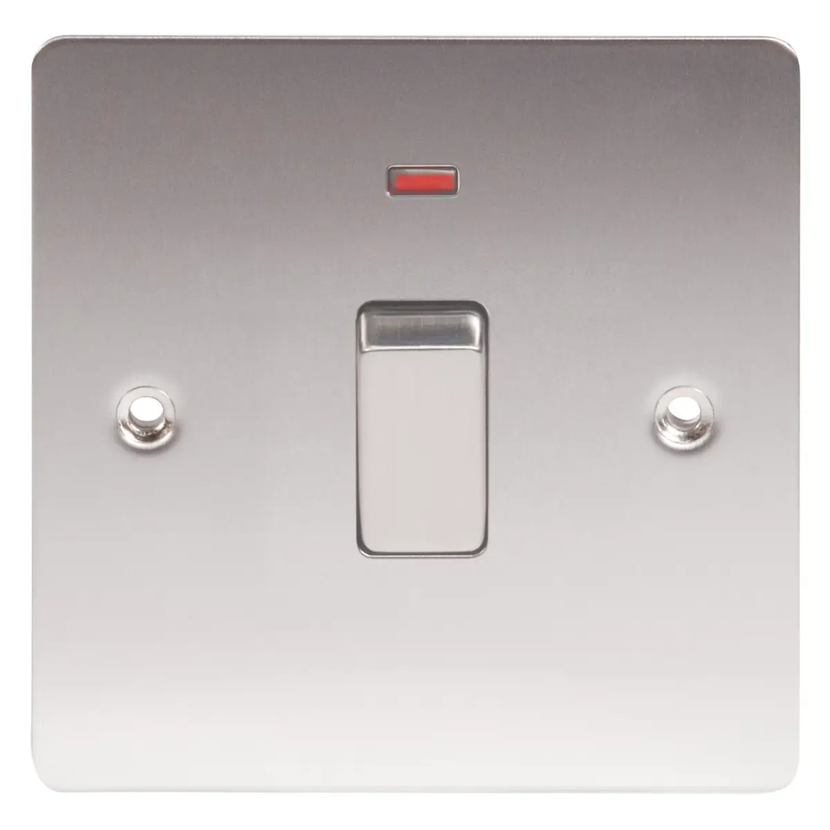 1-Gang Brushed Stainless Steel 20A Double Pole Switch, LED, 250V, Flat Profile - image 2 | Free standard UK delivery included | Discount Quality Products