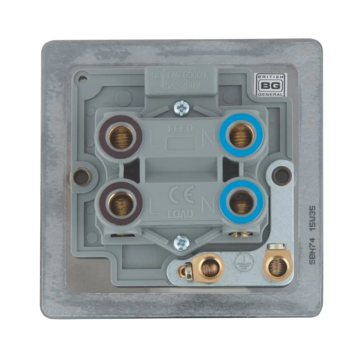 1-Gang Black Nickel 45A, LED, Double Pole Cooker Oven Switch, 250V, Flat Profile - image 2 | Free standard UK delivery included | Discount Quality Products