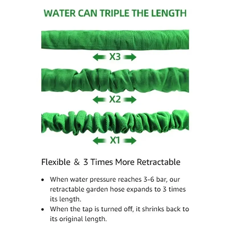 Expandable Garden Hose 61m Flexible Water Pipe & 7-in-1 Spray Nozzle, Car Wash - image 11 | Free standard UK delivery included | Discount Quality Products
