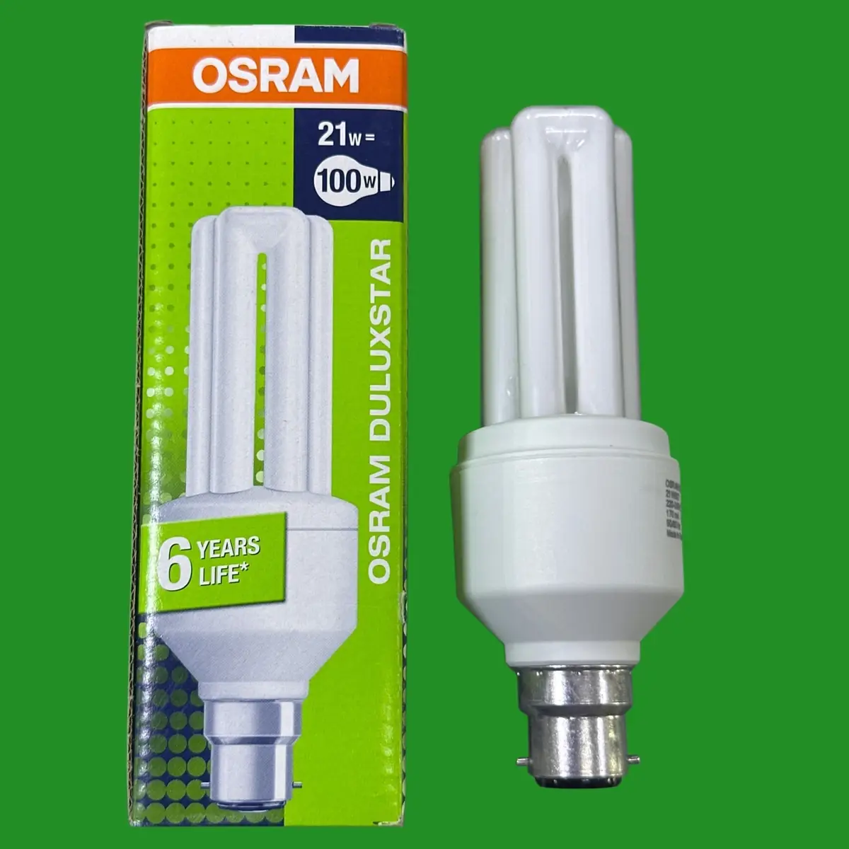 1x 21W (=100W) OSRAM Low Energy Power Saving CFL Stick Light Bulbs BC B22 Lamp