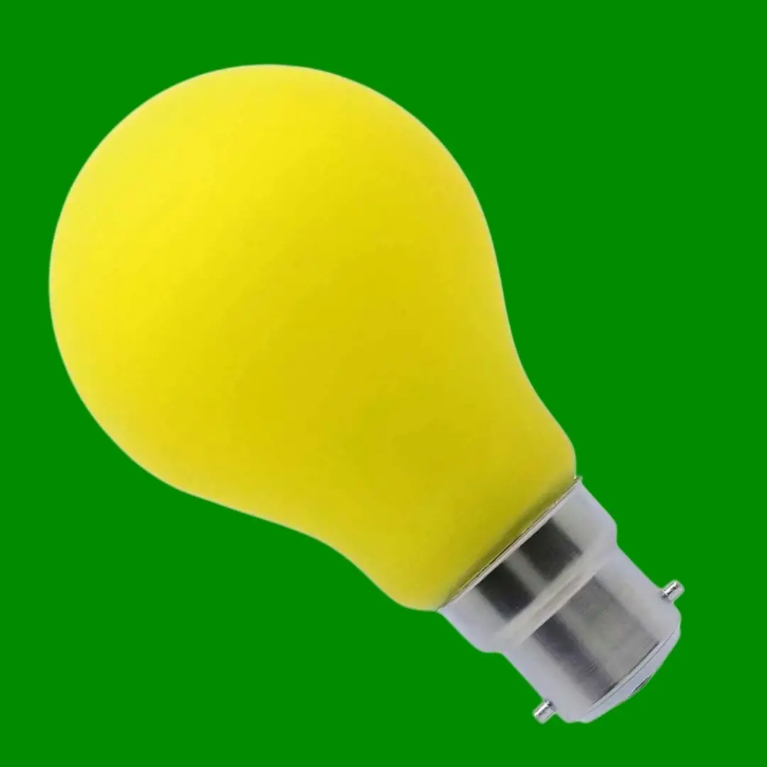 1x 4W LED Yellow Light Bulb GLS A60 BC B22 Bayonet Low Energy Coloured Lamp - image 2 | Free standard UK delivery included | Discount Quality Products