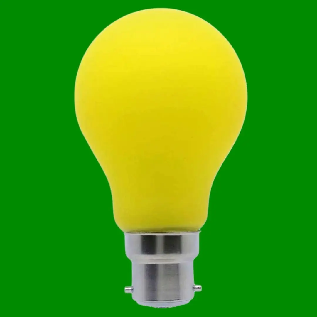 1x 4W LED Yellow Light Bulb GLS A60 BC B22 Bayonet Low Energy Coloured Lamp - image 3 | Free standard UK delivery included | Discount Quality Products