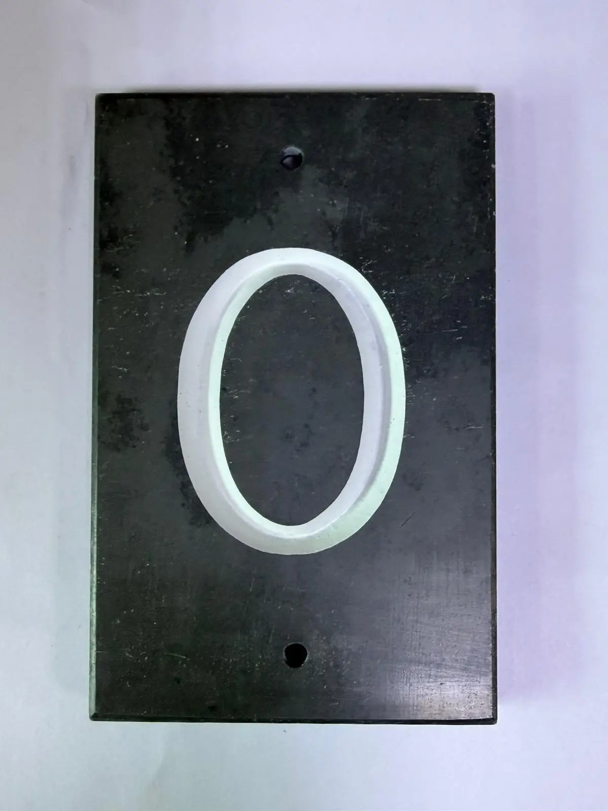 1x Slate House Number '0' Tile 14x9cm Natural Black Stone White Digit Door Sign - image 3 | Free standard UK delivery included | Discount Quality Products