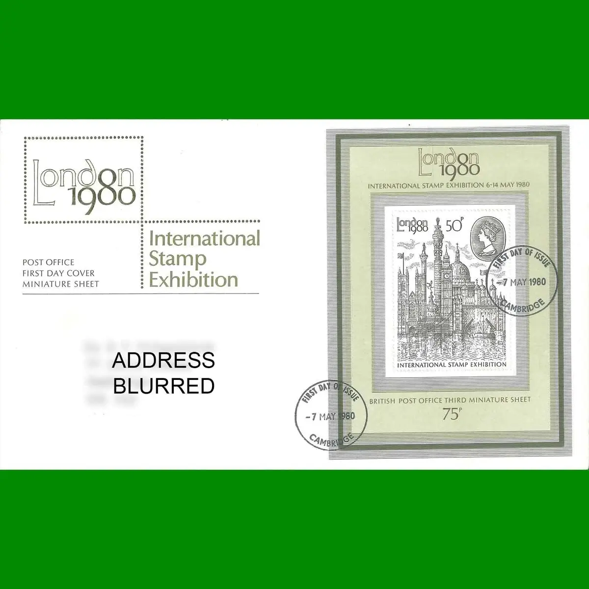 FDC London International Stamp Exhibition Post Office First Day Cover 7.5.1980