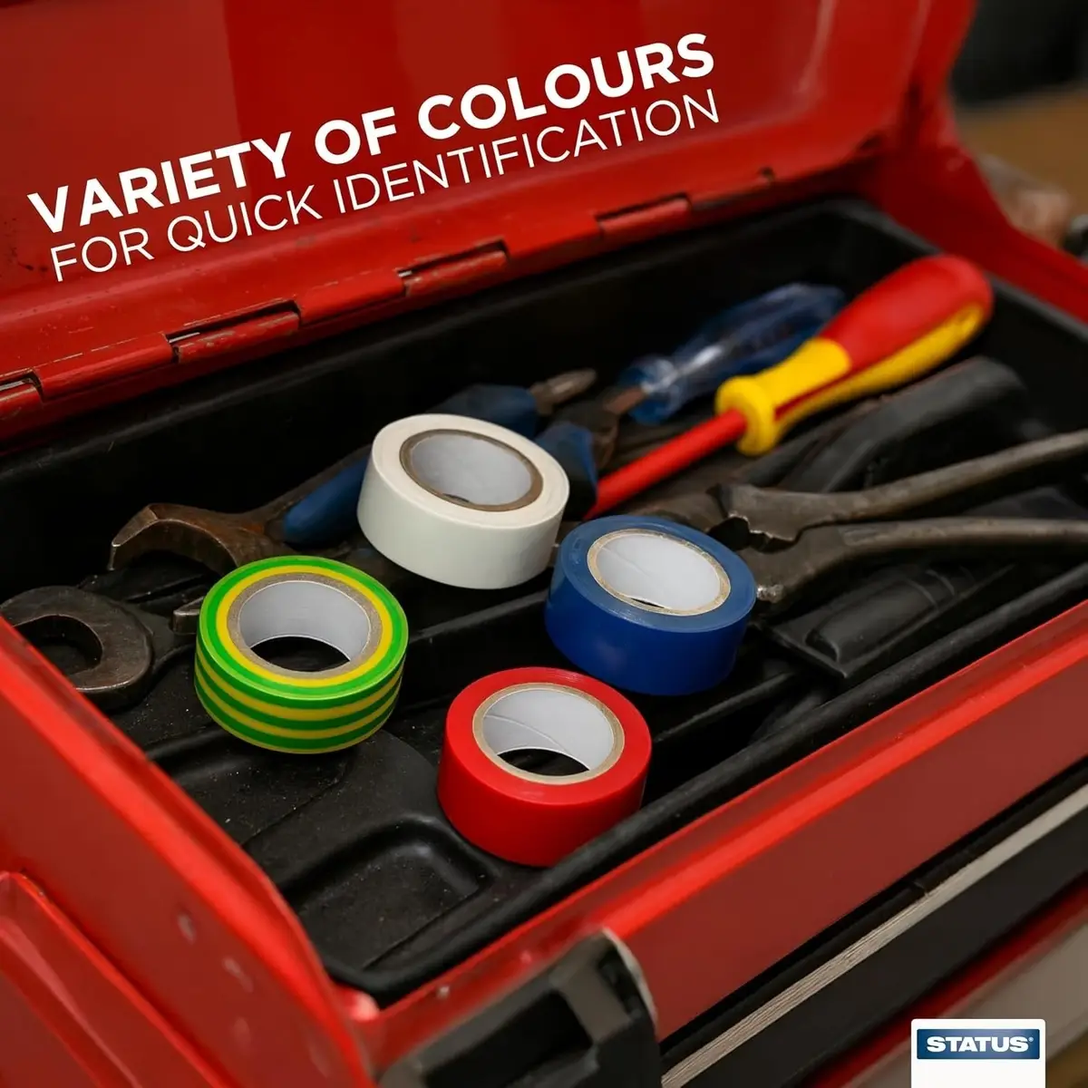 5x PVC Electrical Insulation Tape 10m Rolls, Fire Resistant, Assorted Colours - image 4 | Free standard UK delivery included | Discount Quality Products