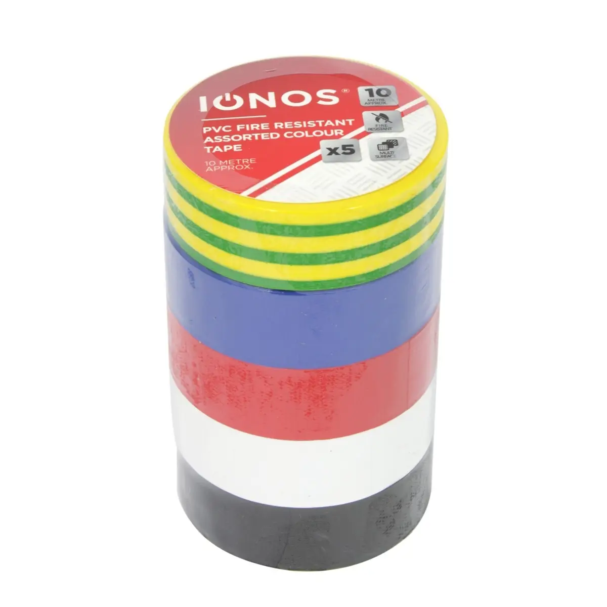 5x PVC Electrical Insulation Tape 10m Rolls, Fire Resistant, Assorted Colours - image 6 | Free standard UK delivery included | Discount Quality Products