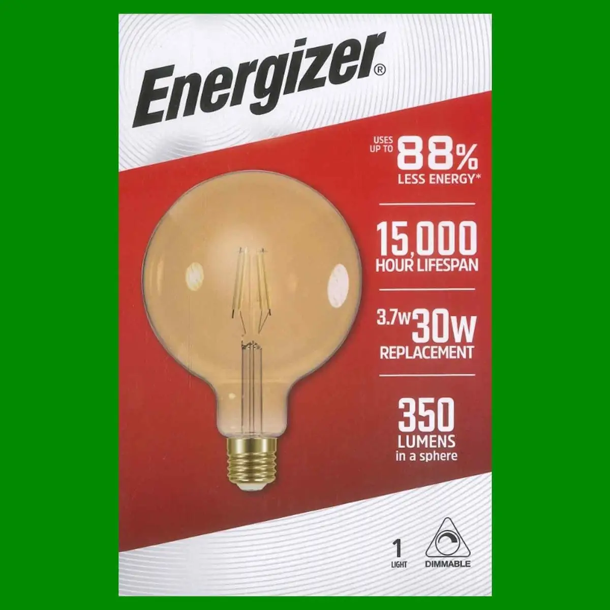 4x 3.7W G125 LED Filament Dimmable Vintage 2000K ES E27 Light Bulb, 125mm Lamp - image 4 | Free standard UK delivery included | Discount Quality Products