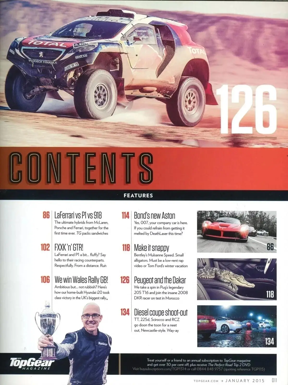 BBC Top Gear Magazine #265, Porsche, LaFerrari, McLaren, Jan 2015 (Slight Wear) - image 3 | Free standard UK delivery included | Discount Quality Products