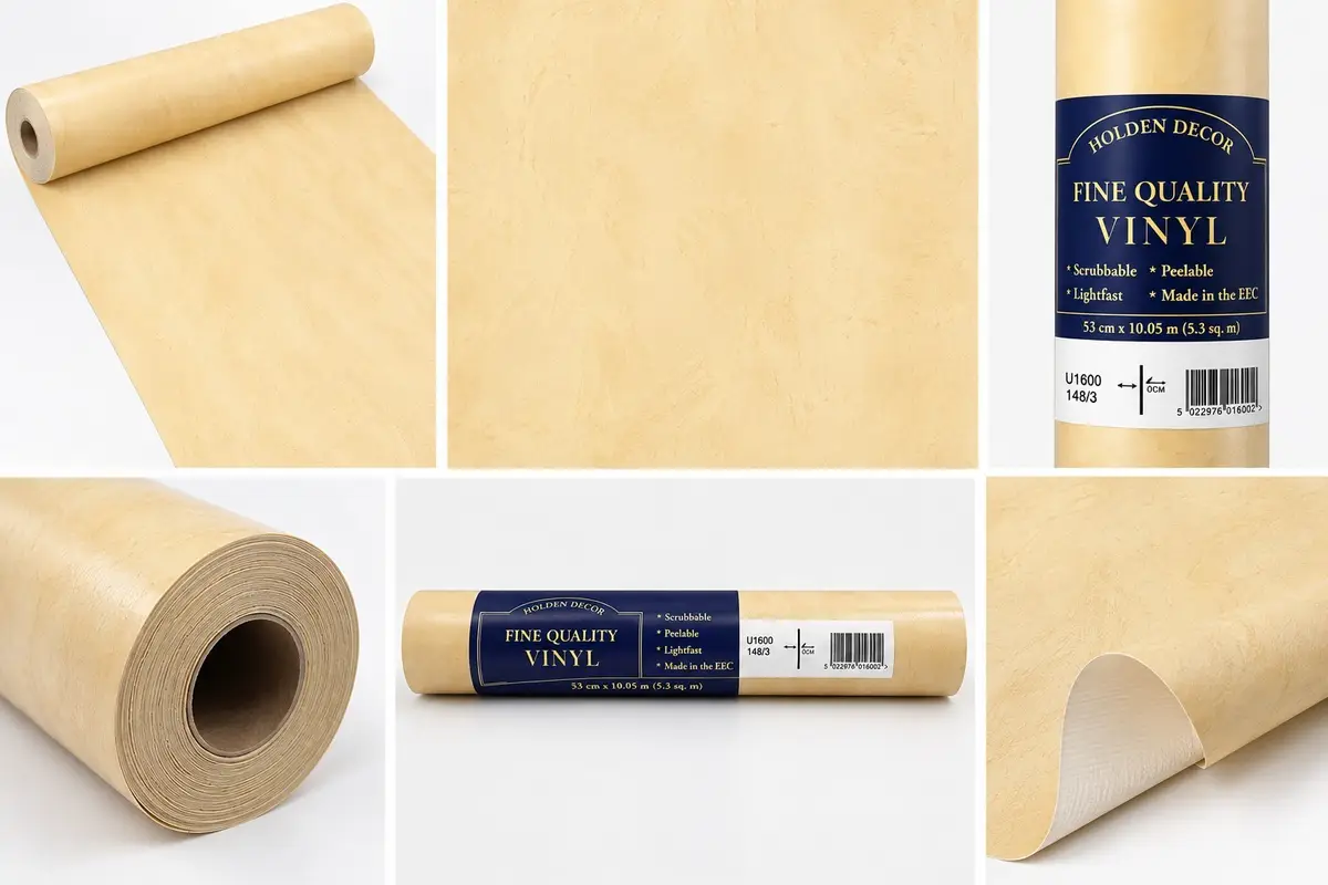 Holden Décor Vinyl Washable Wallpaper 10m x 53cm Free Match Beige Cream Textured - image 6 | Free standard UK delivery included | Discount Quality Products