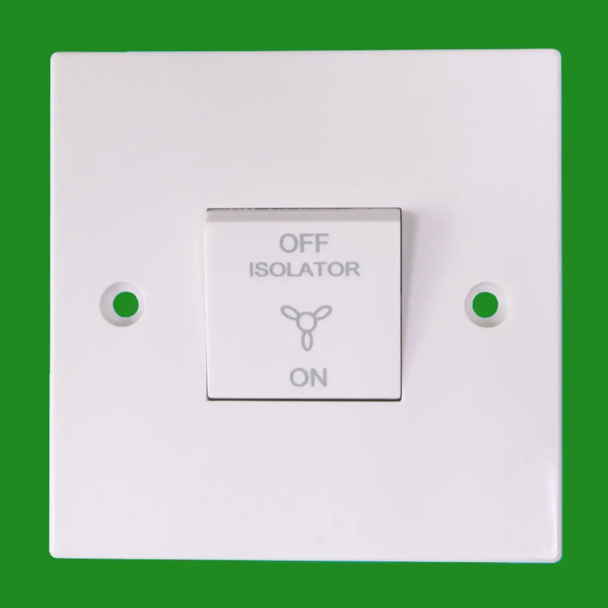 Fan Isolator Wall Switch 1 Gang 3 Pole White  10A Bathroom Kitchen Extractor - image 2 | Free standard UK delivery included | Discount Quality Products