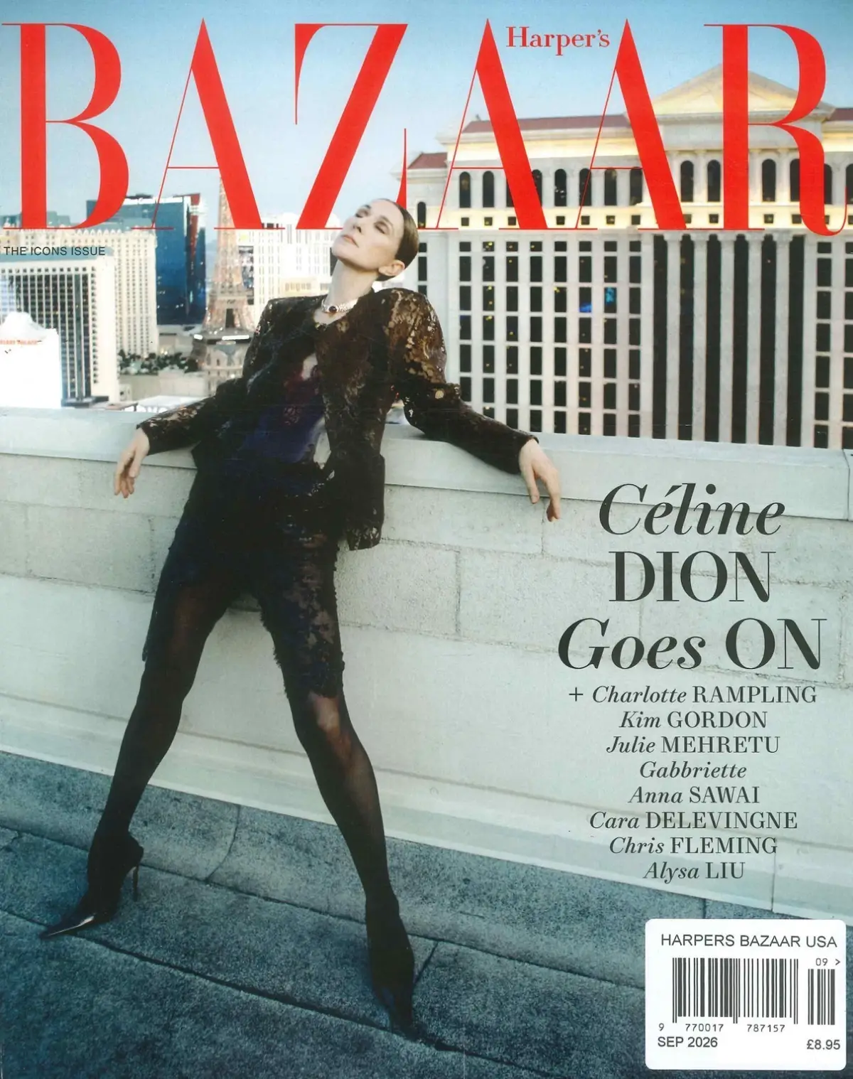 Harper's Bazaar USA Magazine Celine Dion, Charlotte Rampling, Fashion, Sept 2026