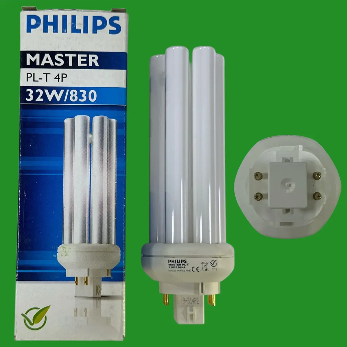 1x 32W Philips Dimmable GX24q-3 4 Pin MASTER PL-T CFL PL Light Bulb 3000K 830