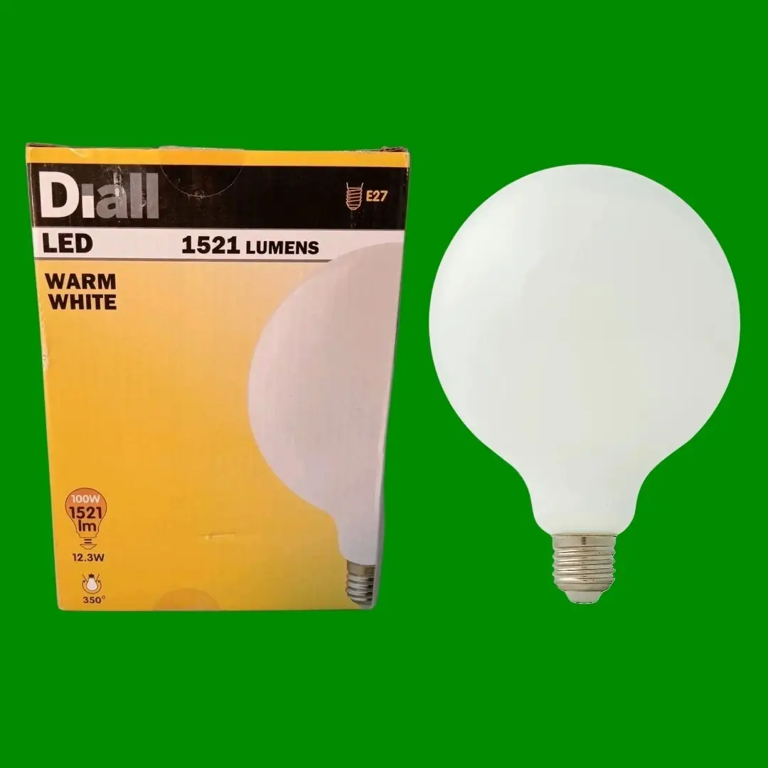 6x 12.3W (=100W) Diall G130 LED Globe Light Bulb ES E27 Edison Screw Lamp 1521lm