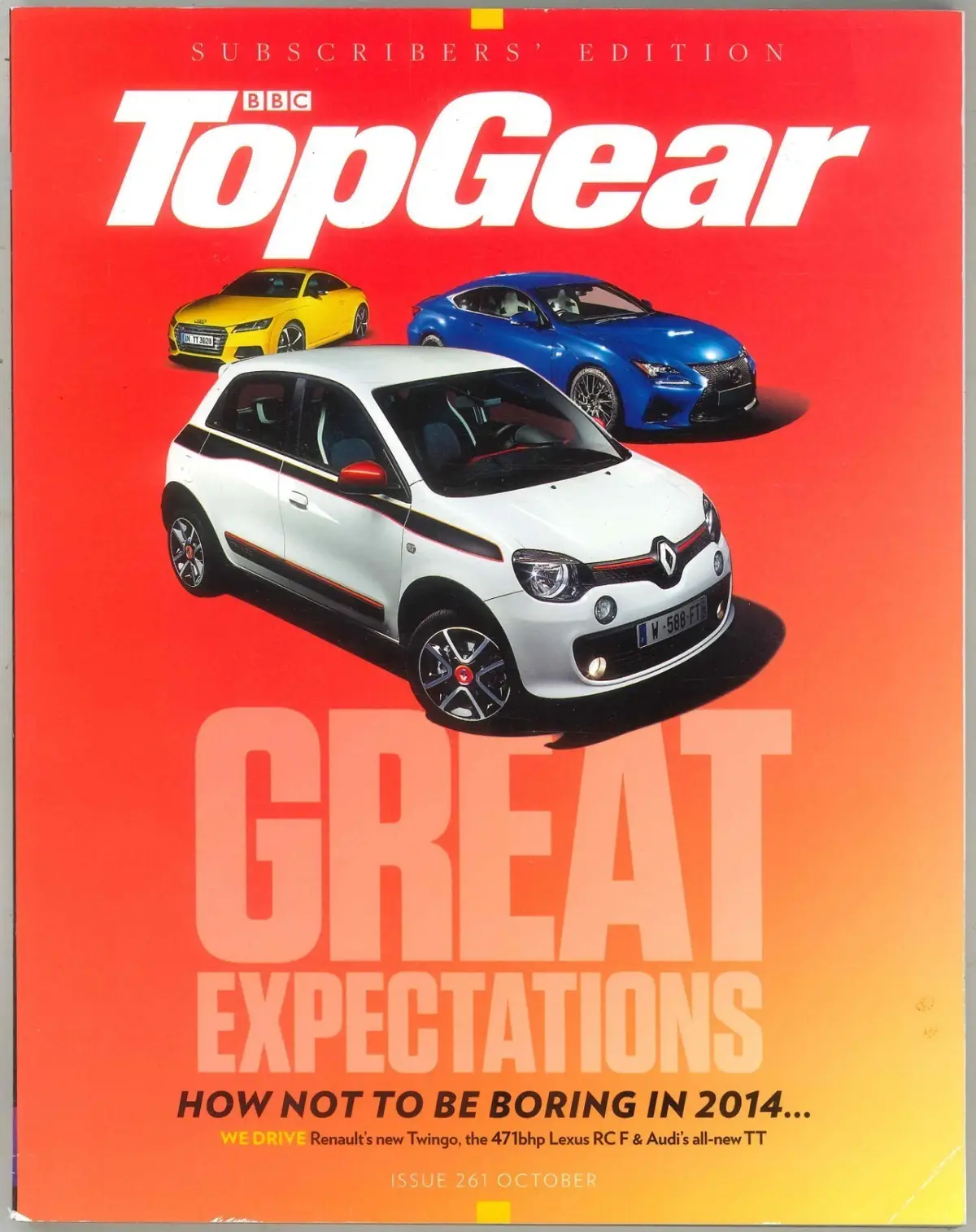 BBC Top Gear Magazine #261, Lexus RCF, AMG GT, Nissan, Oct 2014 (Slight Wear)