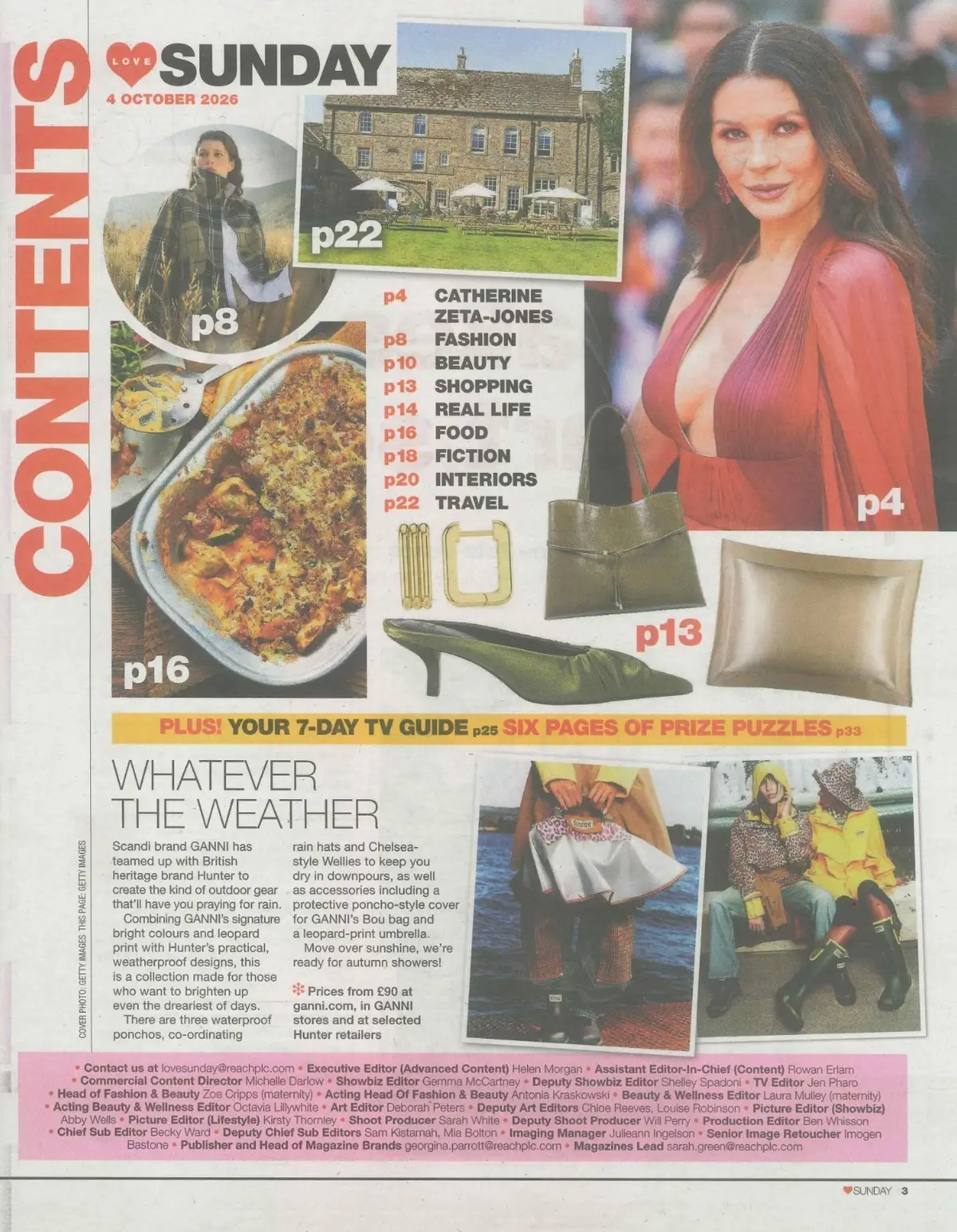 Love Sunday Magazine Catherine Zeta-Jones, Fashion, Interiors, Real Life 4.10.26 - image 3 | Free standard UK delivery included | Discount Quality Products