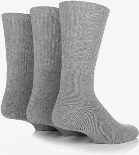 5 Pairs Mens Light Grey Work Socks Cotton Rich Heavy Duty Cushioned UK Size 6-11
