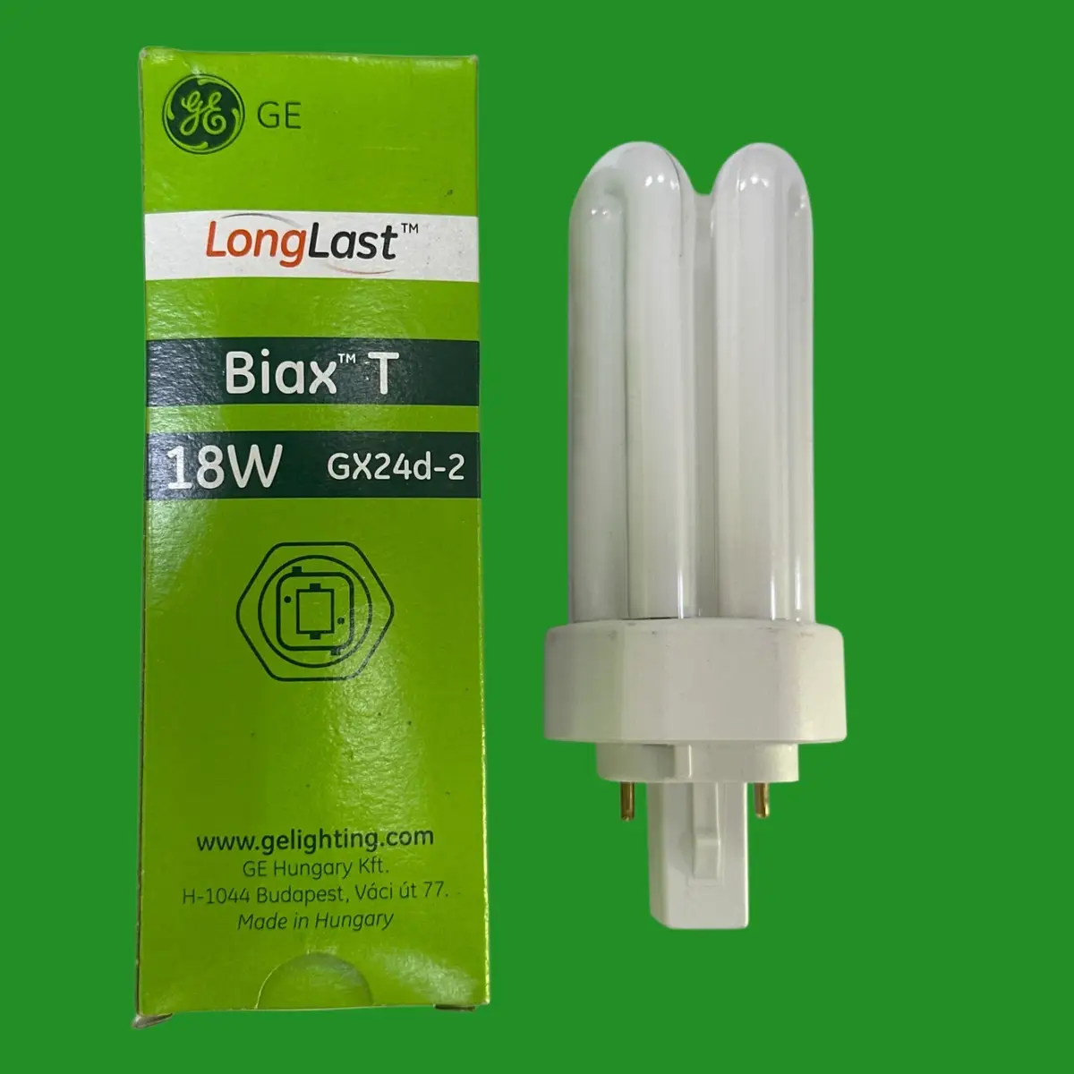 1x 18W GE GX24d-2, 2 pin, CFL BIAX T PL Light Bulb 4000K 840 Low Energy  Lamp - image 2 | Free standard UK delivery included | Discount Quality Products