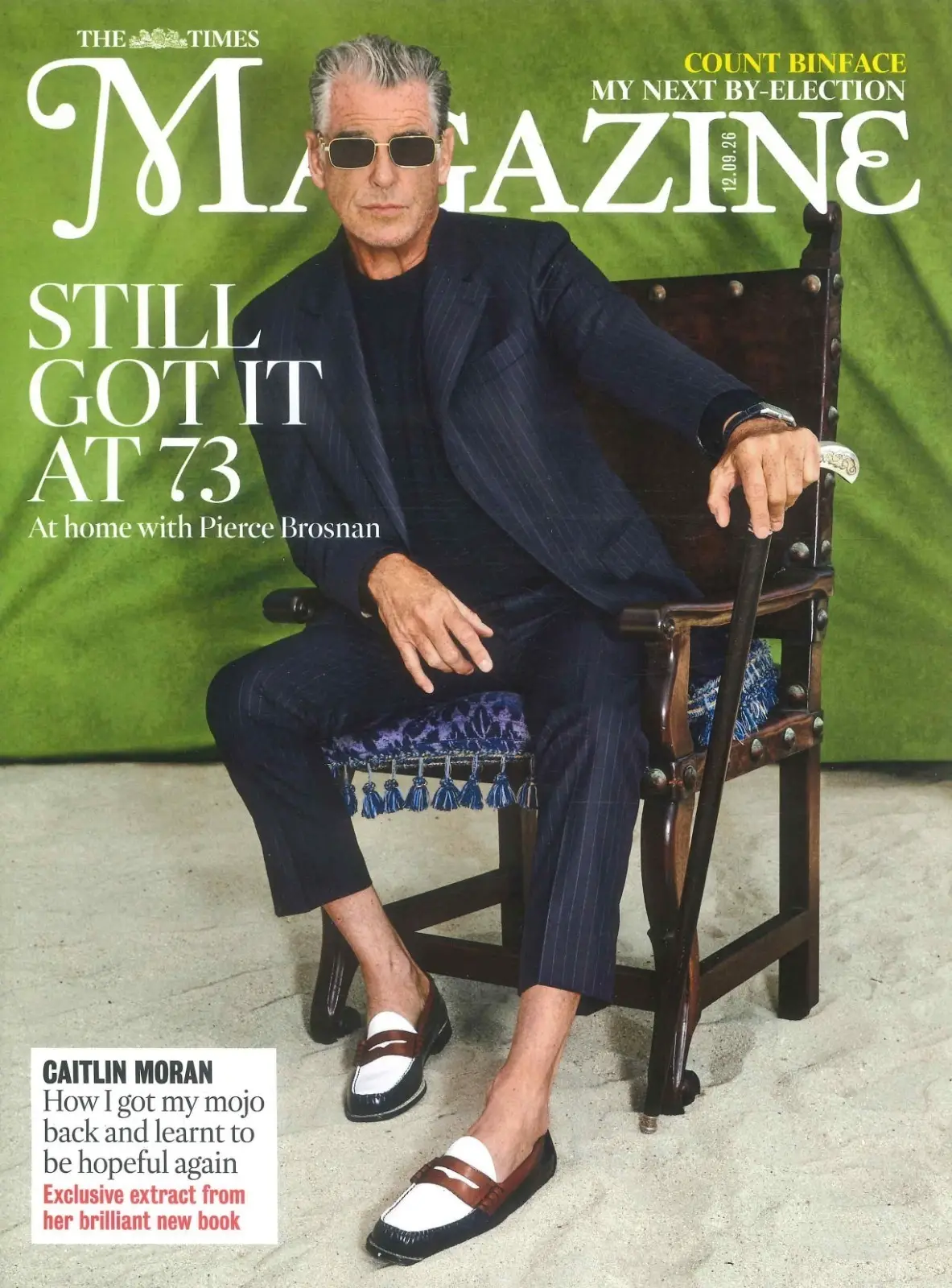 Times Magazine: Pierce Brosnan, Count Binface, Caitlin Moran, Paul Smith 12.9.26