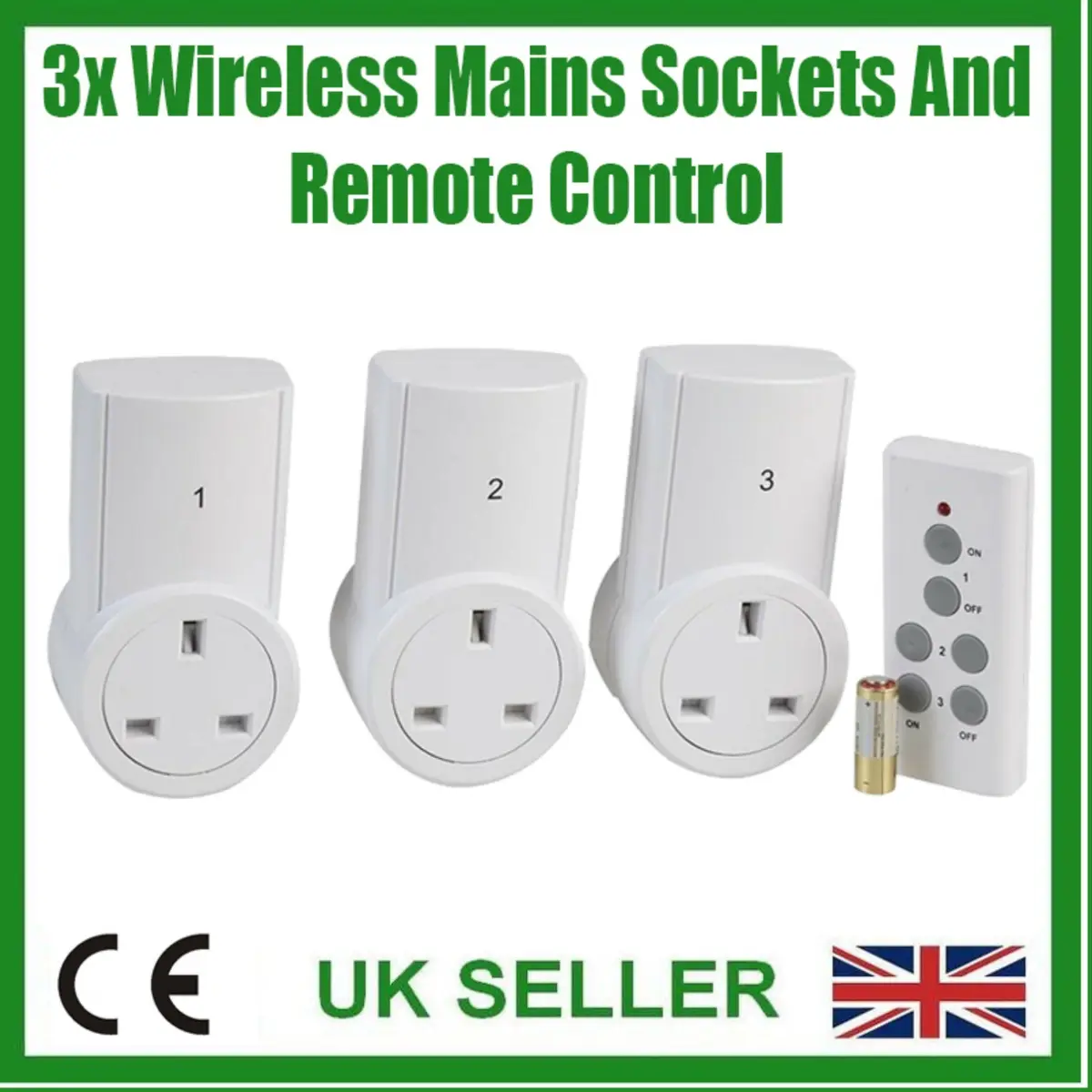 3-Pack Wireless Remote-Controlled UK Mains Sockets (Plug & Play) - image 2 | Free standard UK delivery included | Discount Quality Products