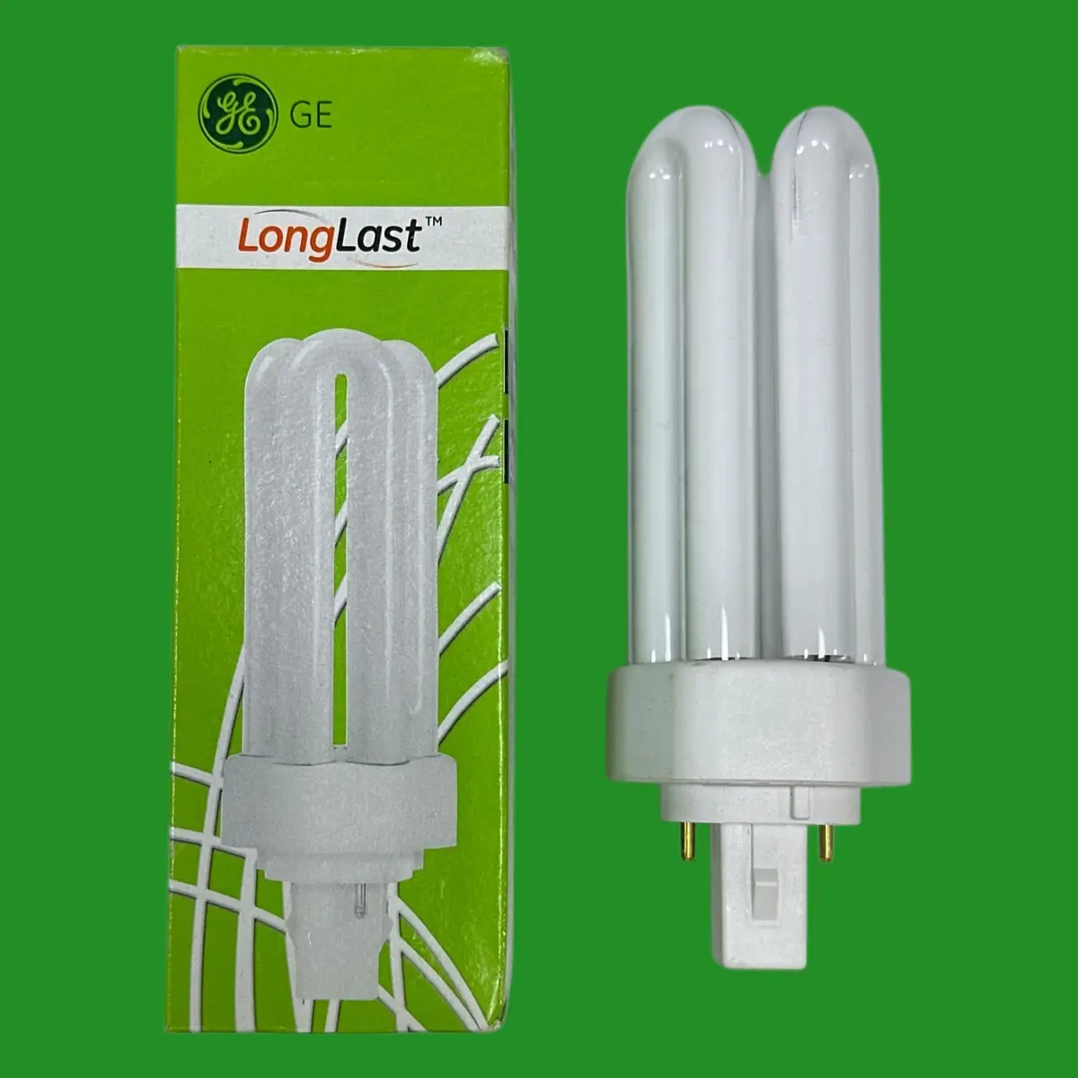 2x 26W GE GX24d-3 2 Pin LongLast Biax T CFL PL Light Bulbs 4000K Cool White Lamp - image 2 | Free standard UK delivery included | Discount Quality Products