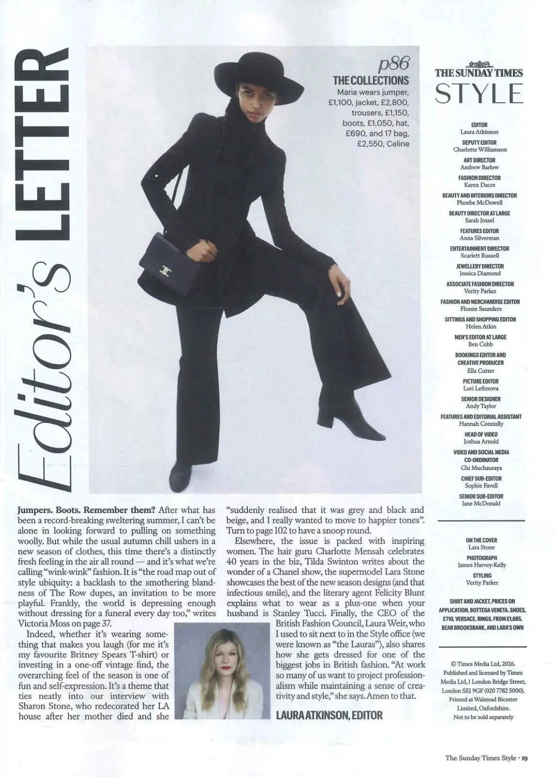 Sunday Times STYLE Magazine: Lara Stone, Tilda Swinton, Chanel Fashion, 13.9.26 - image 3 | Free standard UK delivery included | Discount Quality Products