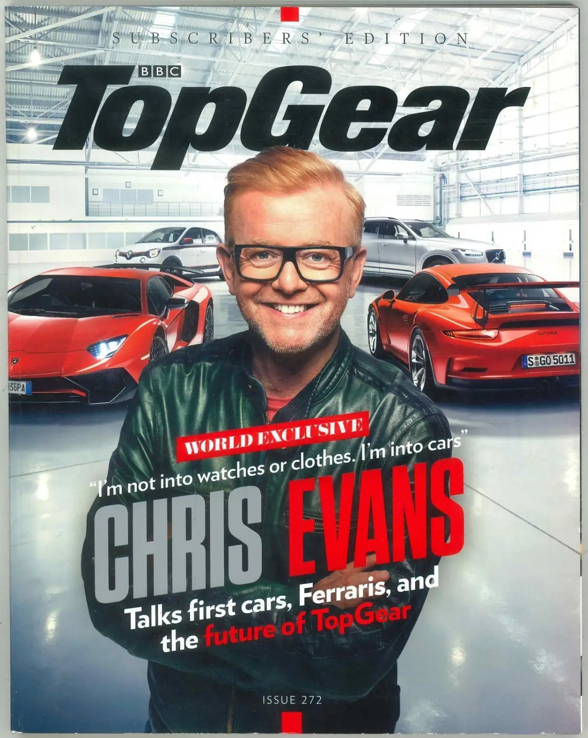 BBC Top Gear Magazine #272, Lambo Aventador, Ferrari 488, Aug 2015 (Slight Wear)