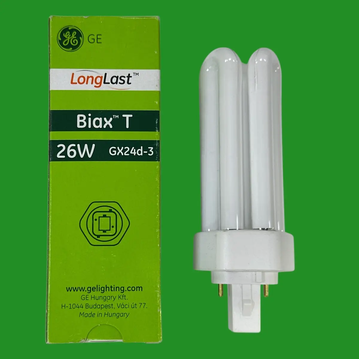 2x 26W GE GX24d-3 2 Pin LongLast Biax T CFL PL Light Bulbs 4000K Cool White Lamp - image 3 | Free standard UK delivery included | Discount Quality Products