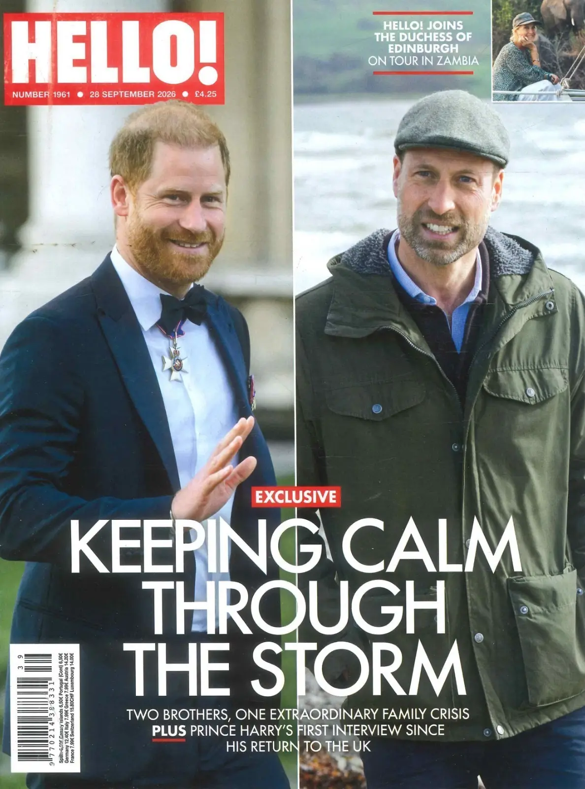 HELLO! Magazine Prince William &amp; Harry, Tom Holland, Zendaya, Lila Moss, 28.9.26