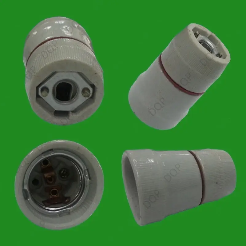 2x Edison Screw E27 ES Glazed Ceramic Socket Light Bulb M10 Thread Lamp Holder