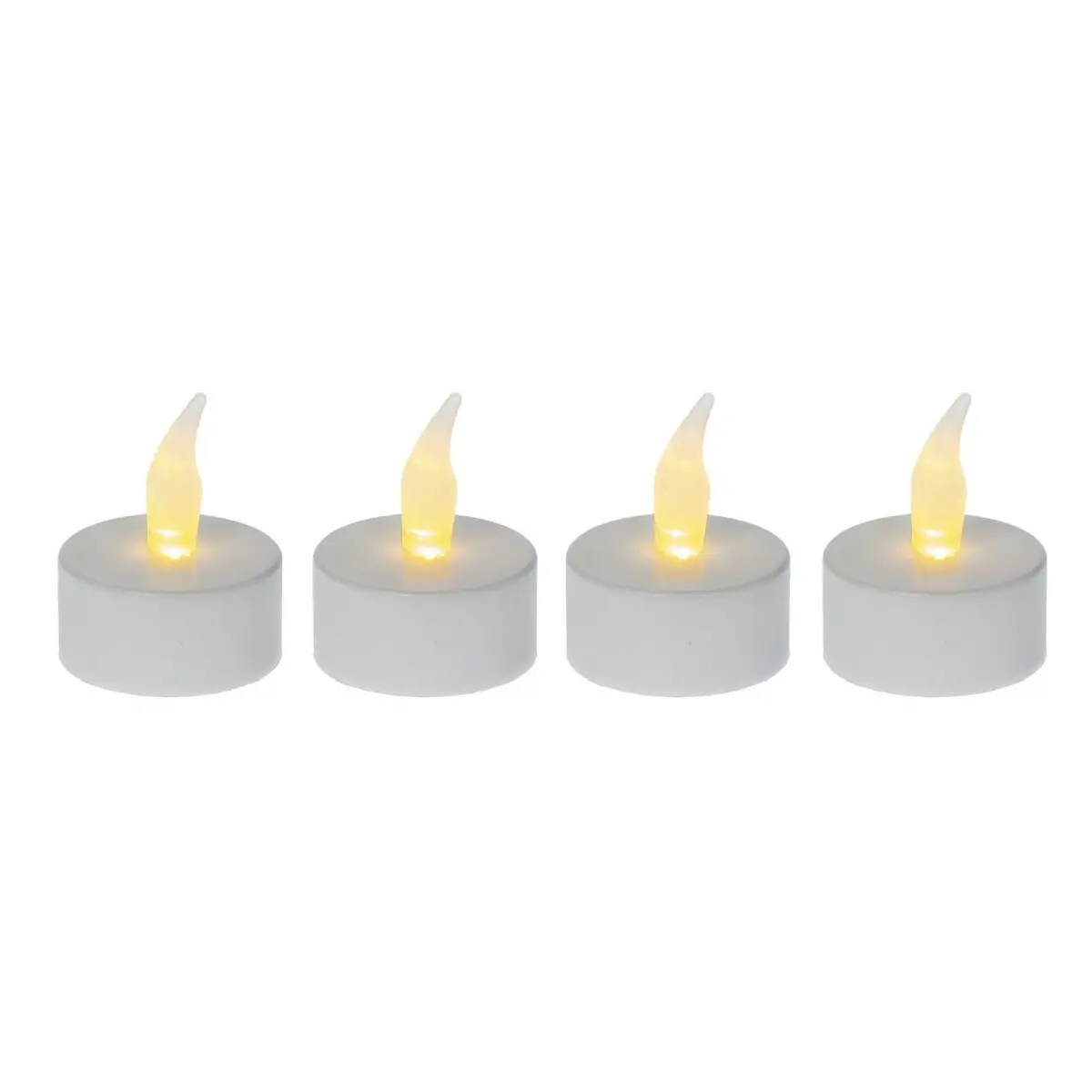4pc Flickering LED Tea Lights Flameless Candles CR2032 Batteries Included, White - image 2 | Free standard UK delivery included | Discount Quality Products