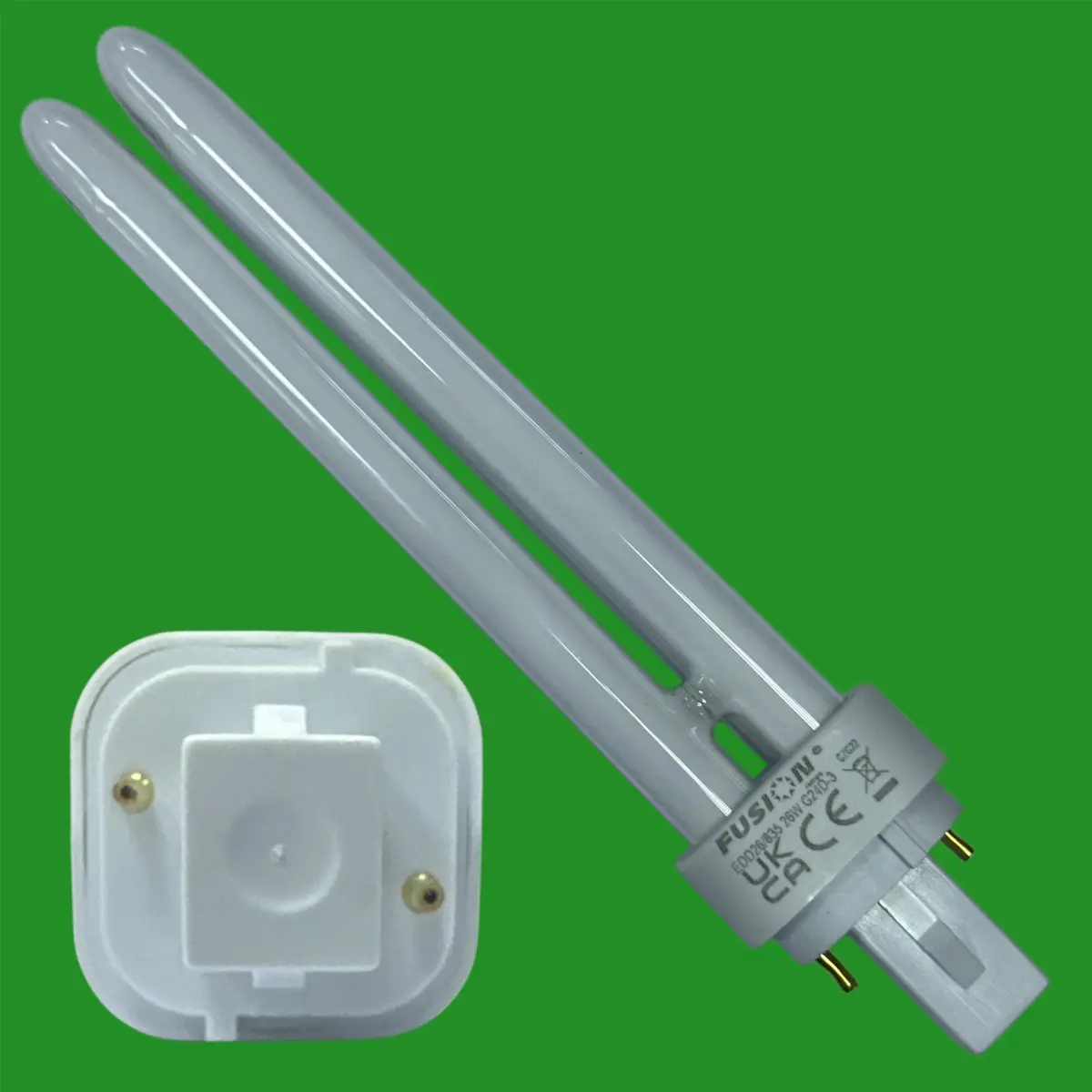 1x 26W Fusion G24d-3, 2 pin, Low Energy CFL PL Light Bulb 3500K 835 White Lamps - image 4 | Free standard UK delivery included | Discount Quality Products