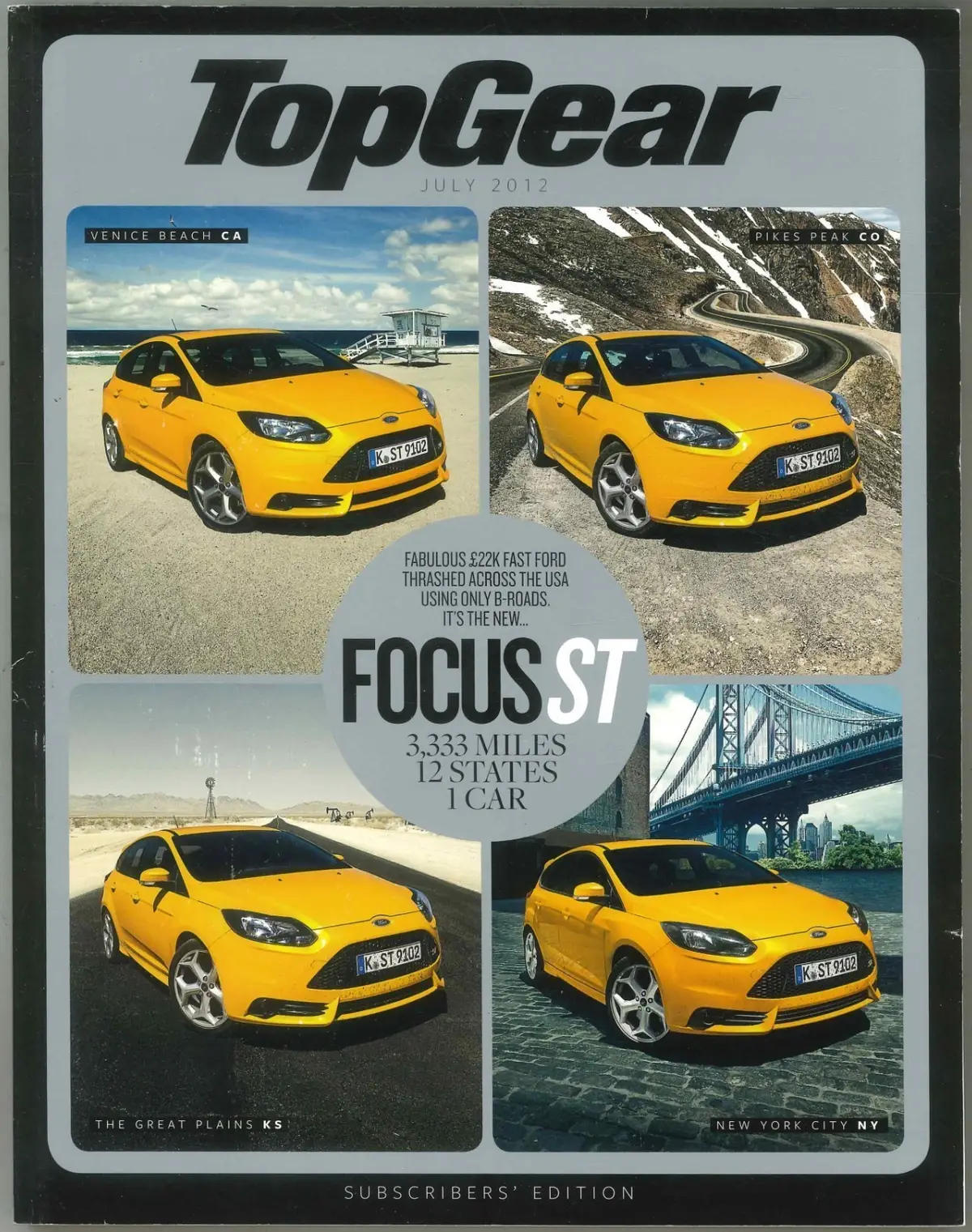BBC Top Gear Magazine #232, Ford Focus, Pagani Huayra, July 2012 (Slight Wear)