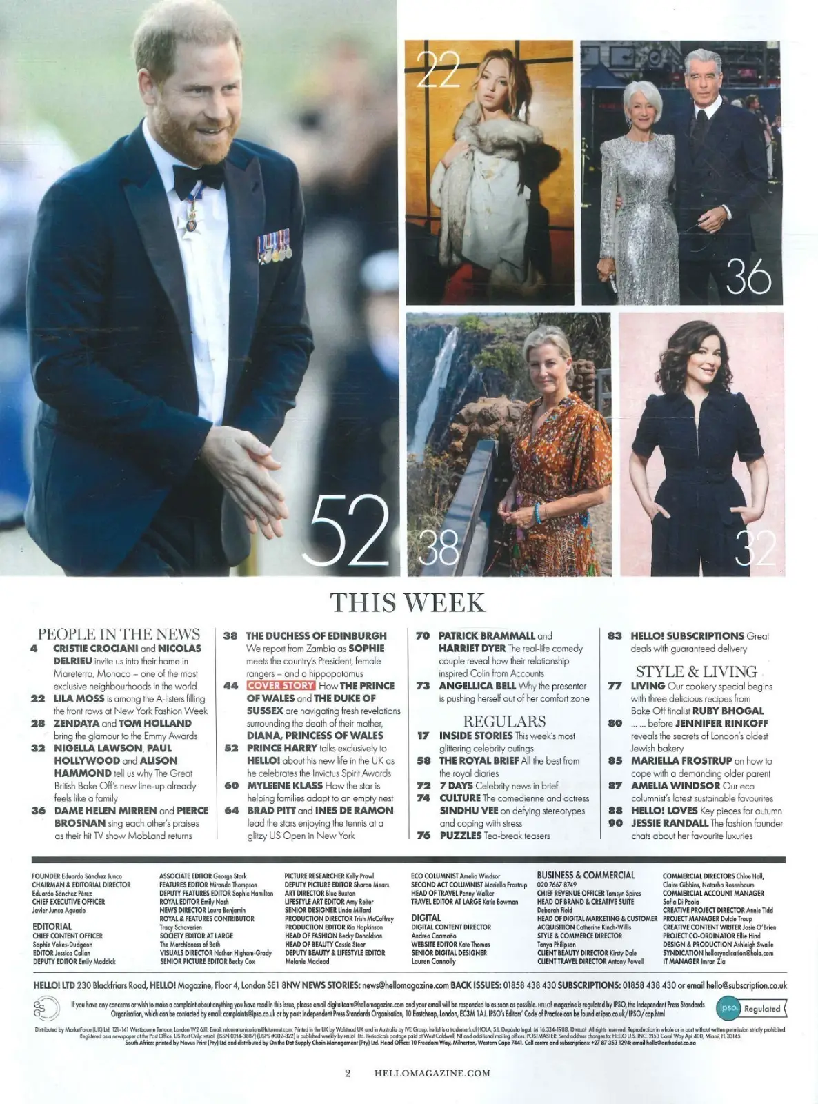 HELLO! Magazine Prince William & Harry, Tom Holland, Zendaya, Lila Moss, 28.9.26 - image 3 | Free standard UK delivery included | Discount Quality Products