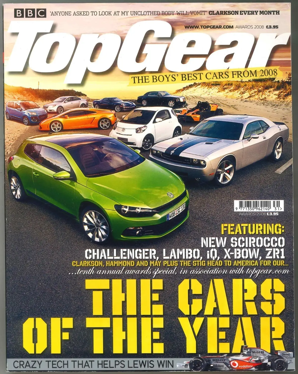 BBC Top Gear Magazine #186, Porsche, Mercedes, Audi, Awards 2008 (Slight Wear)